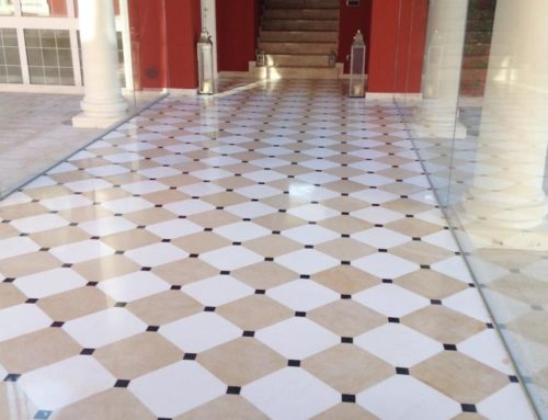 Pavimento realizzato ad Alessandria – Magnifico pavimento in Bianco Sivec , Thala e Nero Belgio