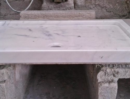 Piatto doccia in marmo bianco- realizzazione